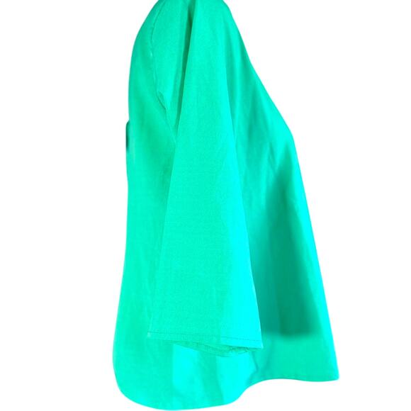 Womens Top Size Medium Teal Professional Flowy Back Button Office Siren Everyday - Picture 3 of 8